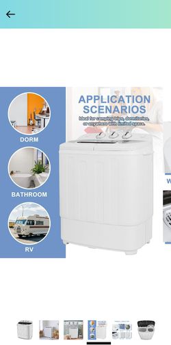 SUPER DEAL Compact Mini Twin Tub Washing Machine, Portable Laundry Washer  w/Wash and Spin Cycle Combo, Built-in Gravity Drain, 13lbs Capacity for  Camping, Apartments, Dorms, College Rooms, RV's and more