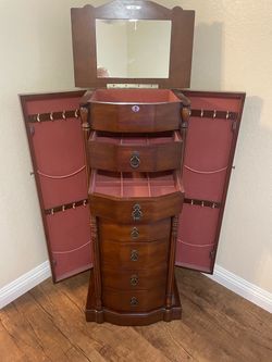 Tall jewelry armoire with mirror Tall jewelry armoire with mirror