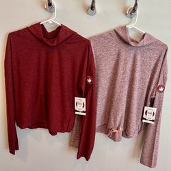 Canada Weather Gear Women's Supreme Soft Mock Neck Sweatshirts, Red L and Blush XL, $20 each, NEW