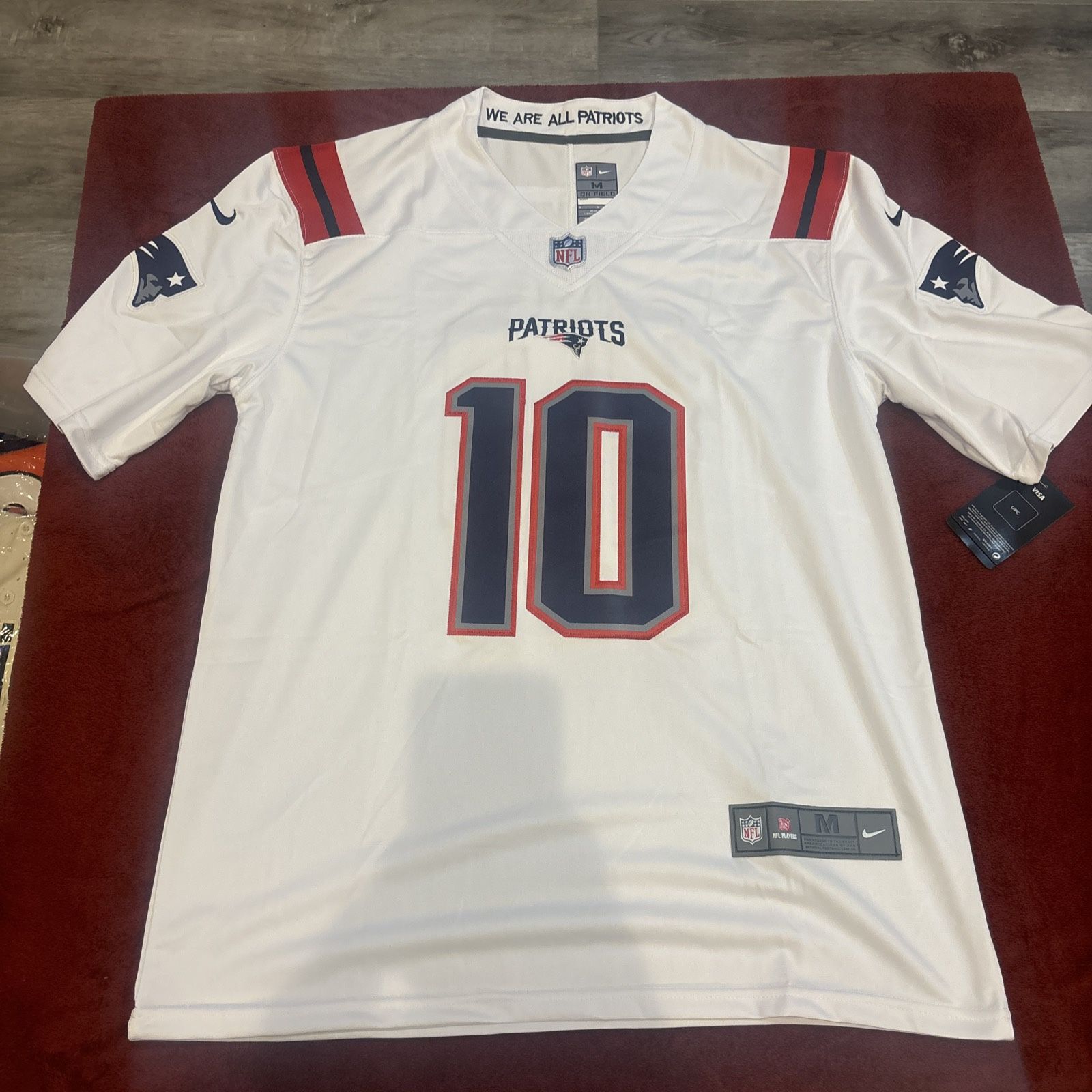 New England Patriots Drake Maye #10 Size Medium White Jersey