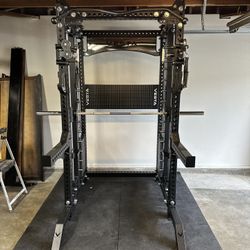 PRO SERIES Ultimate Half Rack Functional Trainer w/Smith Machine Bar | 400lb Stack | Gym Equipment | Fitness | Commercial | Squat Rack