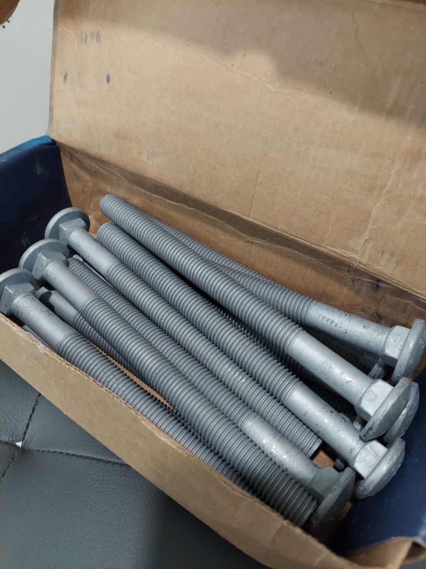 galvanized carriage bolts 5/8 - 11 x 8 , * 4 boxes available 15 pieces per box $25 each box must buy all 4 boxes