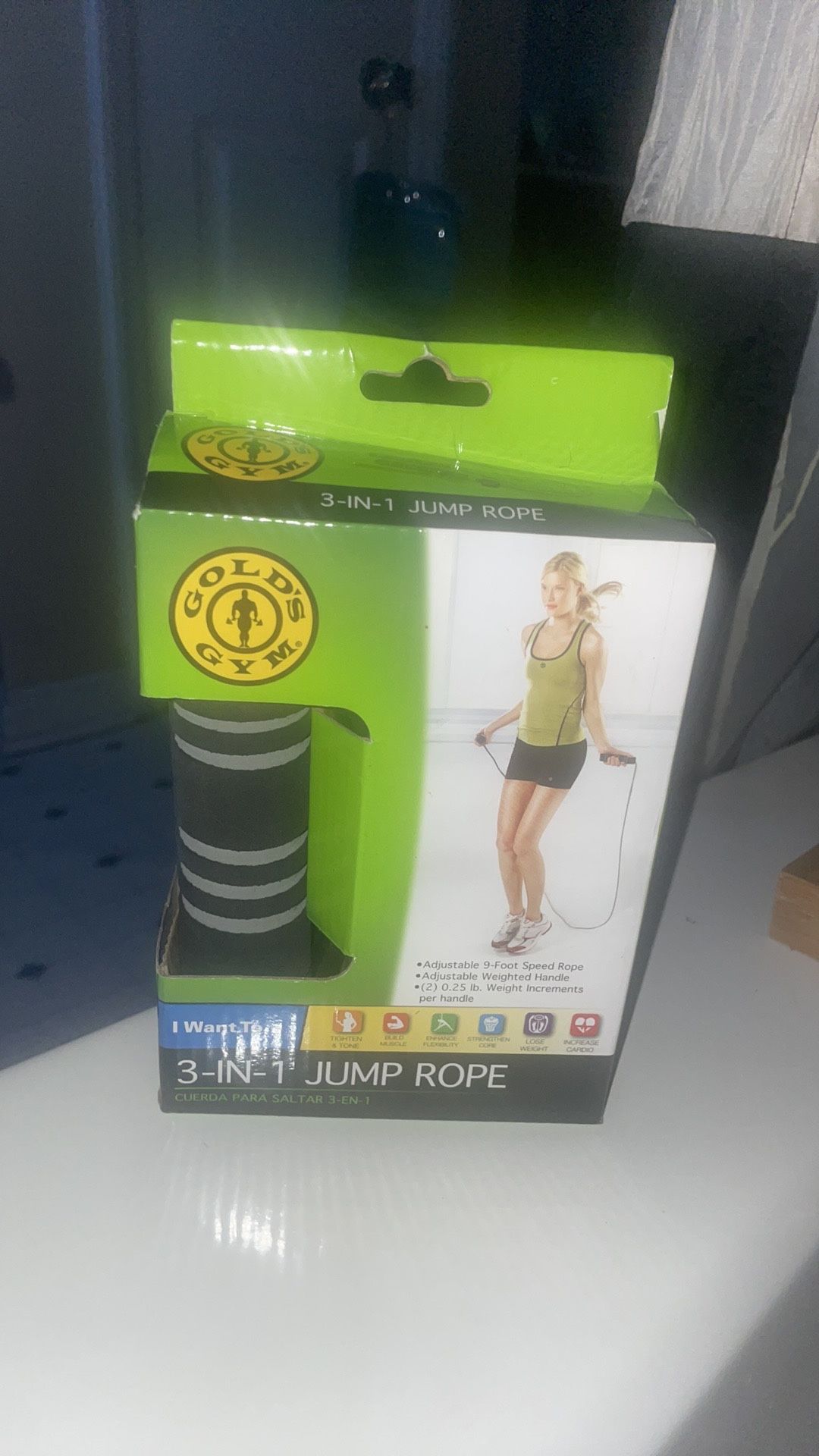 Golds Gym Jump Rope Weighted 3 In 1 Cardio Tone Exercise Workout NWT