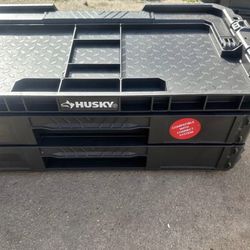 Connect Stackable Portable 2 Drawer 13 Compartment Small Tools and Parts Organizer With Removable Di