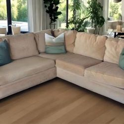 Beige Custom Chenille 112" by 98" 2pc Sectional Sofa from Macy's Home