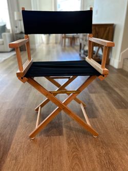 Folding Director's Chair with Black Canvas