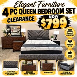 4 PC QUEEN BEDROOM SET CLEARANCE