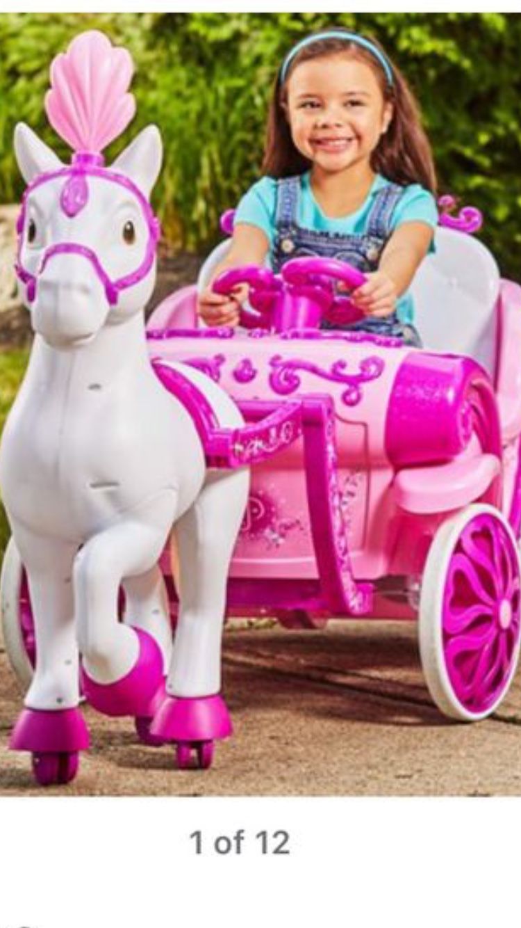 Disney princess horse carriage 6v ride on toy huffy