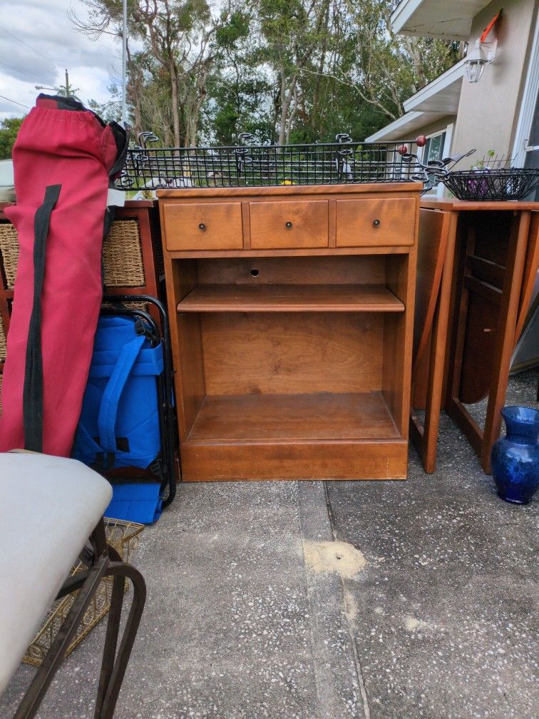 1 Draw, 1 Shelf Cabinet Solid Wood