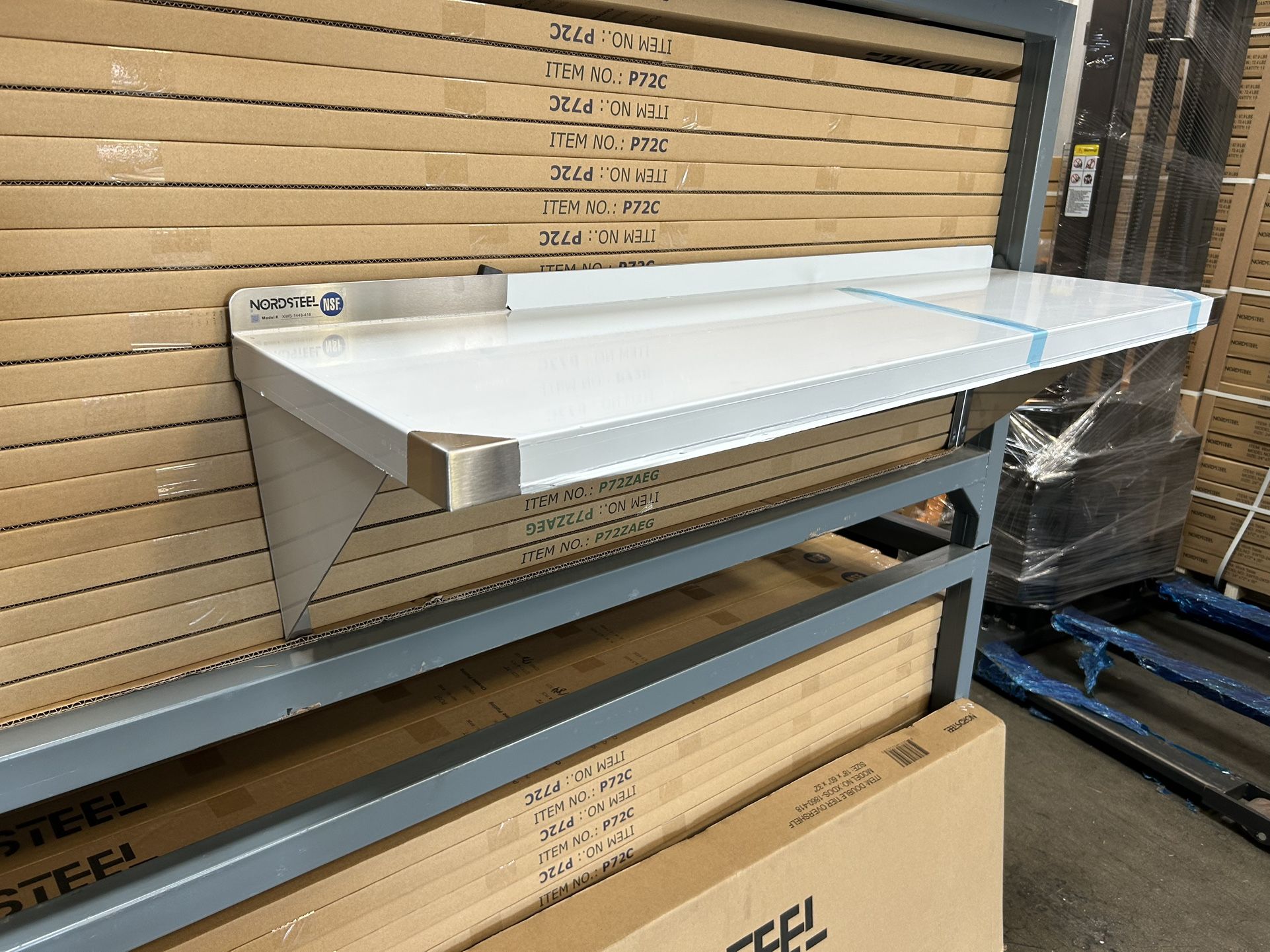 Wall Mount Shelves NSF stainless Steel Nordsteel Brand 