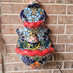 Wall Talavera Red Water Fountain. Clay Pots, Planters,Pottery,Plants. $125