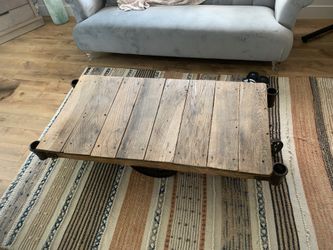 Original 1917 railroad cart converted to coffee table