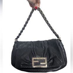 Fendi Mia Flap Leather Shoulder Bag
