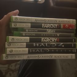 Xbox 360 games plus controller and power box/cord