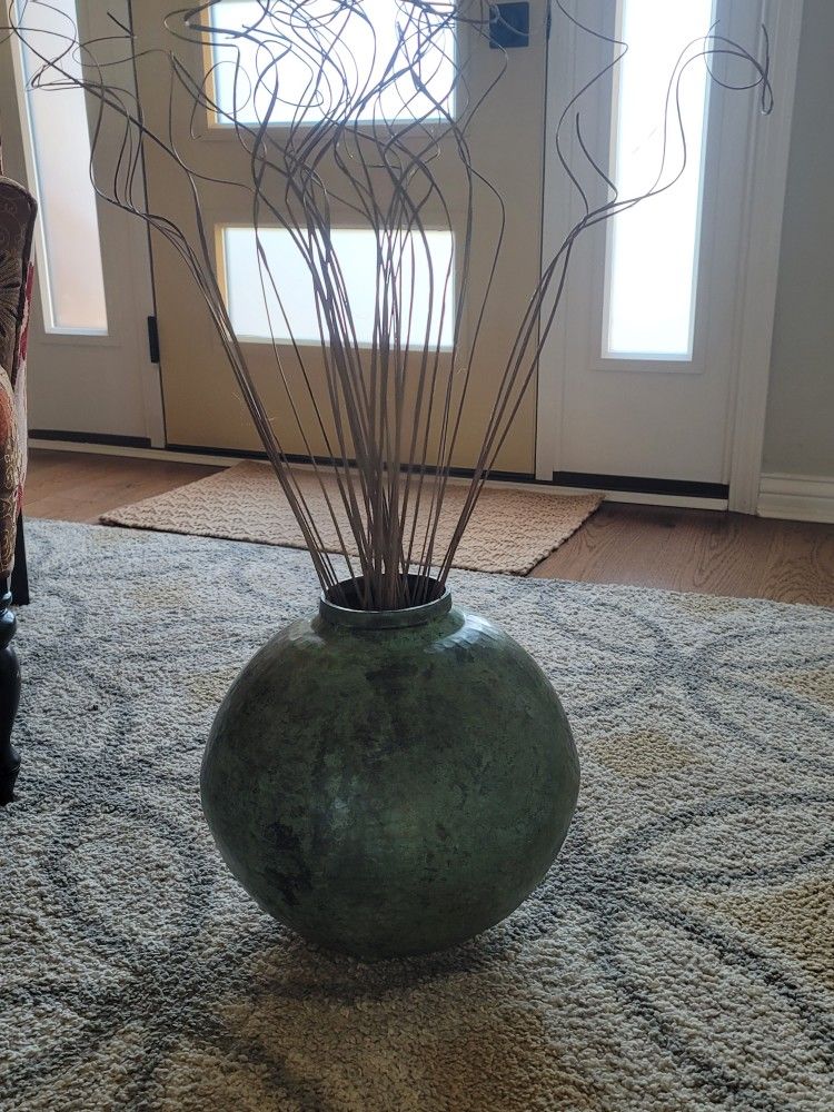 Brass Pot Verdigris Patina 12" sphere