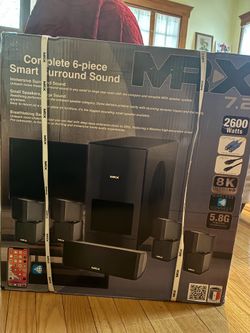 New MRX 7.2 6-piece surround sound system + used fake Omni laser RS3100