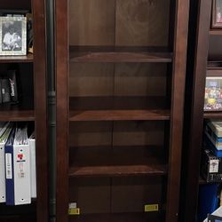 5ft Tall Dark Wood Bookshelves - 4 Available