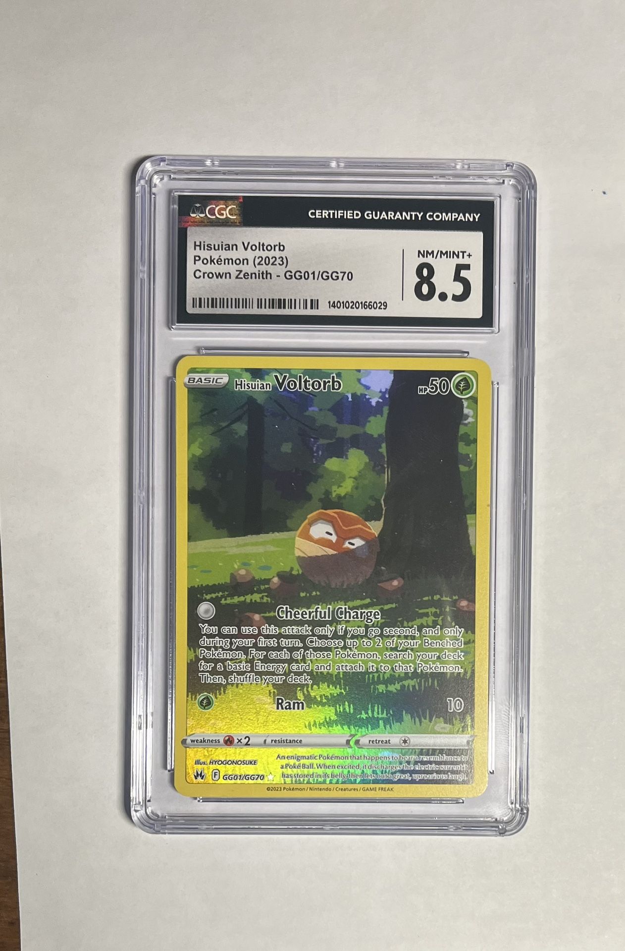 Pokemon TCG Hisuian Voltorb Crown Zenith: Galarian Gallery GG01/GG70 Holo Card - CGC 8.5