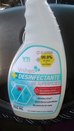 Disinfectant spray for surfaces and clothing