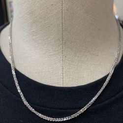 14 Karat White Gold Wheat Chain