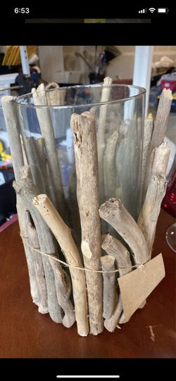 NEW with tags - Decorative Wood Candle Holder