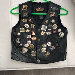 Boys Large Motorcycle Leather Vest 