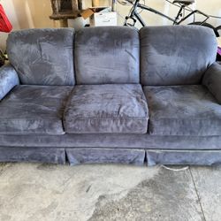 Used Comfortable Navy Blue Couch Fair Condition
