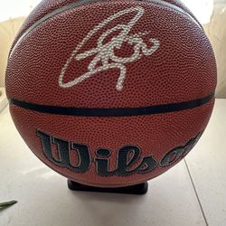 Steph Curry signed Golden State Warriors NBA autographed basketball w/COA - 856