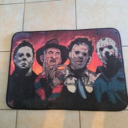 Halloween Decoration Rug With Horror Legends New 24"X 34"