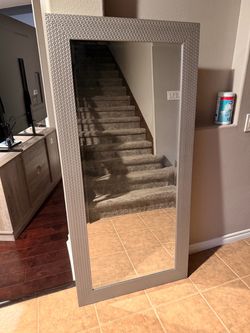 Large Floor Mirror with Textured Frame