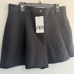 ZARA Women’s Black Skort – Size XL | New With Tags | Chic Wrap Style Shorts
