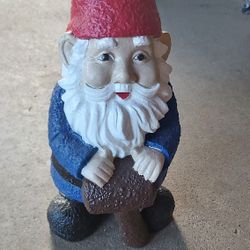 Cute Vintage 15.5" Hard Resin Gnome Garden Decor