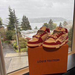 LOUIS VUITTON RED TRAINERS 