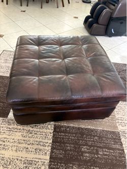 Leather ottoman