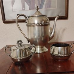 Sheridan Silver Company ,  Silver On Copper 3 Item Tea Set.