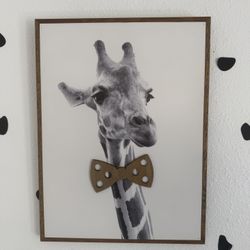 (2) 16 X 12 Giraffe With Bow & Zebra  With Glasses Frames
