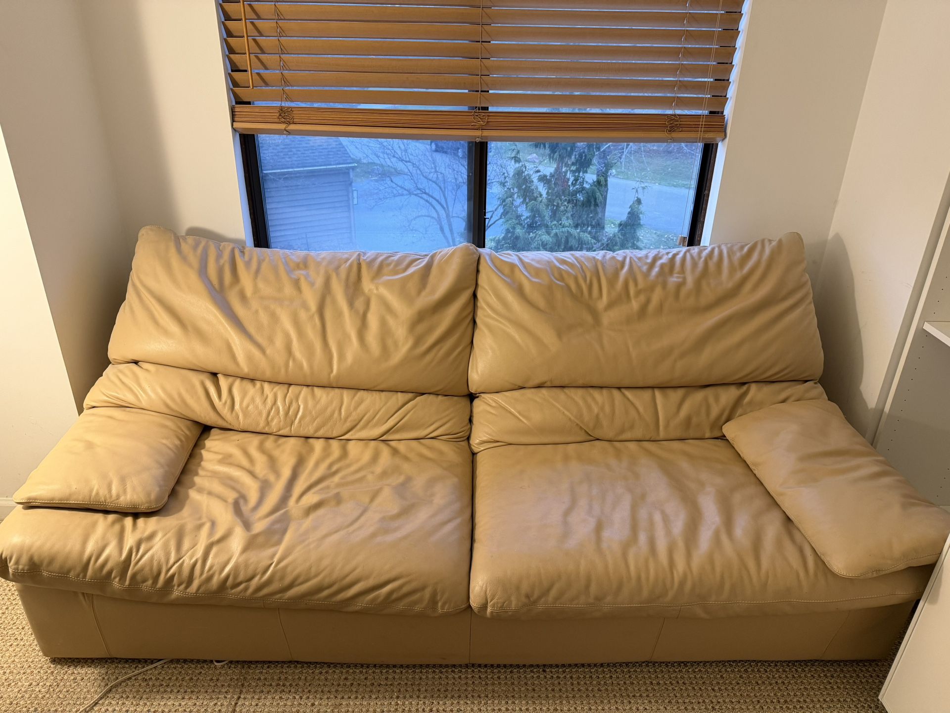 Italian Leather sofa hide-a-bed