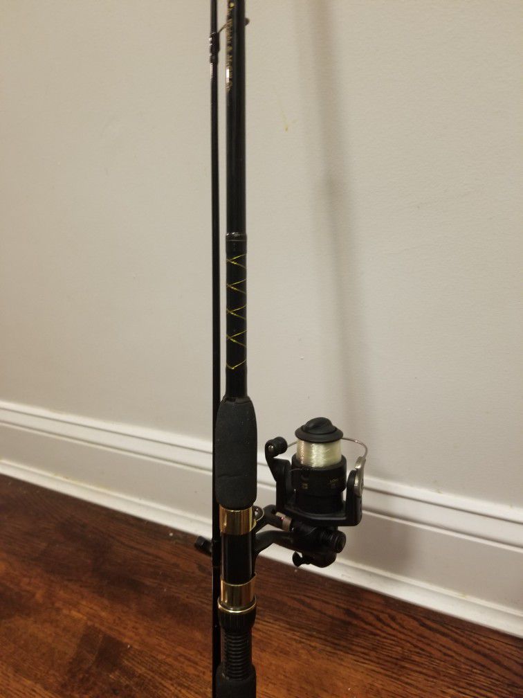 Eagle Claw 6.5' Spinning Rod And Reel Fishing Combo Ugly Stick Fluke Flounder Snapper Blackfish Porgy Bait