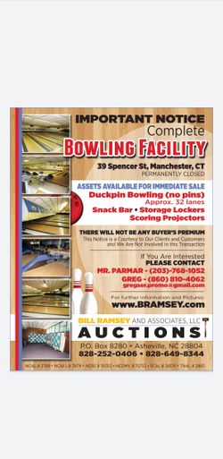 BOWLING ALLEY LIQUIDATION