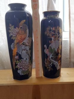 Blue Peacock Vase