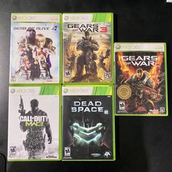 Lot Xbox 360 games ( gears of war , gears of war 3 , dead space 2 , dead or alive 4 , MW3 , )