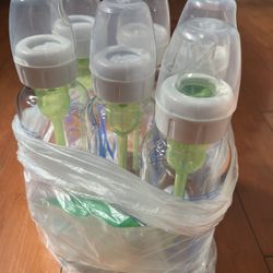 6 8oz Dr. brown glass bottles