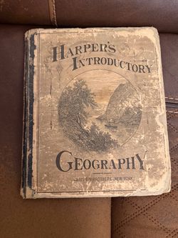 1878 Harper & Brothers Introductory Geography Book - Hardcover Antique