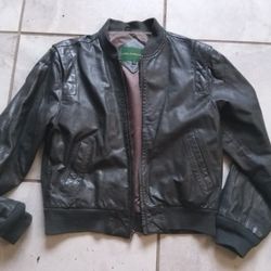 Vintage Leather Coat Hill&Archer 42 Grey