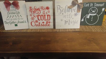 Custom Signs holiday decorations.