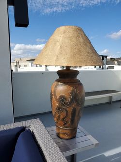 Navajo design porcelain lamp