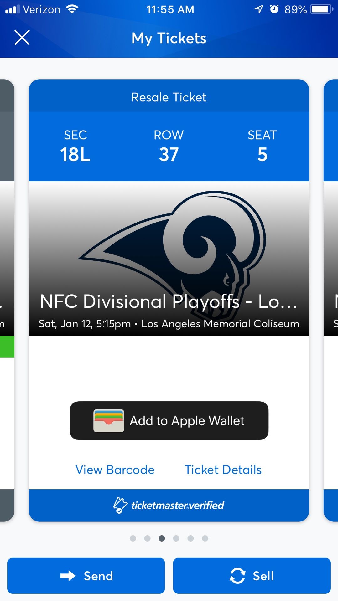 Rams vs Cowboys LOWER BOWL Playoff Tickets