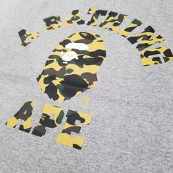 A BATHING APE 1st camo college relaxed fit gray/yellow 