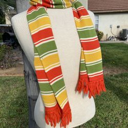 Vintage 1970’s Dalton Striped Fringe Scarf