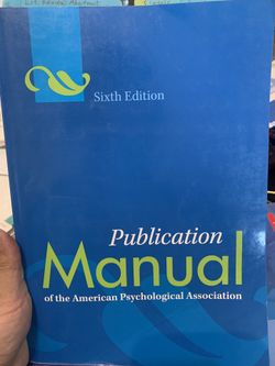 FREE PUBLICATION MANUAL OF THE AMERICAN PSYCHOLOGICAL ASSOCIATION
